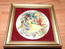 Hand painted romantic scene with porcelain picture - mural