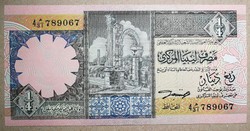 Líbia 1/4 Dinar 1991 Unc