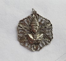 Vintage oriental motif big pendant b.K.