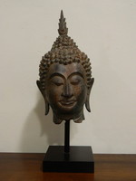 Antik bronz Buddha szobor fej