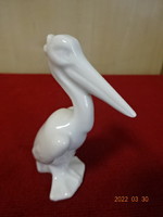 Herendi porcelán figura, fehér pelikán, magassága 8,6 cm. Vanneki! Jókai.