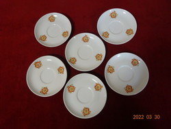 Lowland porcelain coffee cup placemat, yellow floral, six for sale. He has! Jókai.