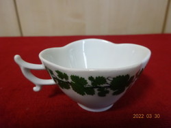 Meissen porcelain, antique coffee cup, green grape leaf, marking 8117. Vanneki! Jókai.