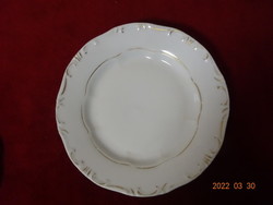 Zsolnay porcelain small plate with gold pattern. He has! Jókai.