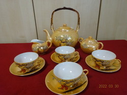 Japanese porcelain tea set, transparent, geisha head is at the bottom, four persons. He has! Jókai.