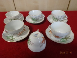 Aquincum porcelán kávéscsésze + alátét, ritka forma és minta. Vanneki! Jókai.