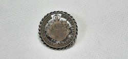 Vintage Saint Mary brooch made of 1848 silver pennies - goldsmith work