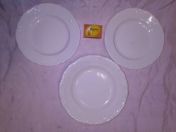 Old white granite cake plate - three pieces together
