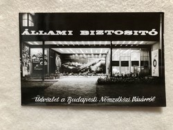 Régi Postatiszta képeslap - Állami Biztosító - Üdvözlet a Budapesti Nemzetközi vásárról