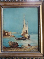 Robert Alott festmény (Graz, 1850-1910) Palermo
