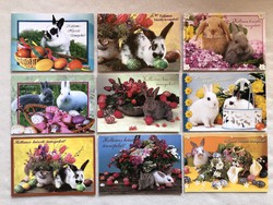 9 db Postatiszta Húsvéti képeslap