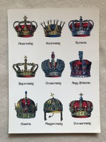 Postatiszta képeslap - A világ királyai és királynői - Pataki Tibor grafika