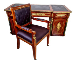 A511 Gyönyörű empire stílusú íróasztal,hozzávaló székkel