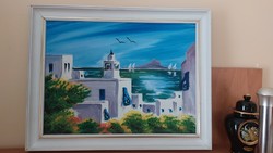 (K) cozy Mediterranean painting 33x46 cm