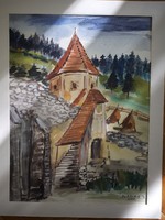Petkes József: A Gyergyószárhegyi kastély, 40x30 cm