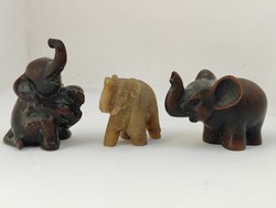 3 small Tibetan lucky elephants in one