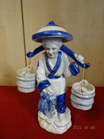 Chinese porcelain figurine, water barrel woman with hand painting, height 25.5 cm. He has! Jókai.