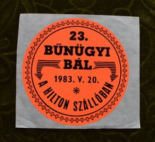 Retro sticker 23. Crime ball 1983 v. 20. At the Hilton Hotel