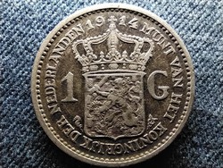 Hollandia I. Vilma (1890-1940, 1945-1948) .945 ezüst 1 Gulden 1914 (id59772)