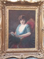 Glatter Ármin :Olvasó nő  olaj, vászon 50x70 cm