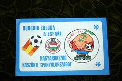 Retro sticker 1982 World Cup 1982 Espana Naranjito Hungary greets Spain