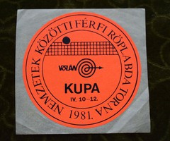 Retro matrica Nemzetek Közötti Férfi Röplabda Torna Volán Kupa  1981 IV. 10-12.