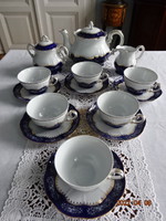 Zsolnay porcelán hat személyes teáskészlet, pompadour II-es. Vanneki!