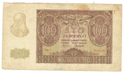 100 zloty zlotych 1940 Lengyelország német megszállás 2.