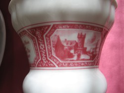 Shabby retro rózsaszín  Heinrich Villeroy&Boch látképes teás cappuccinos kávés,boros szettek      k