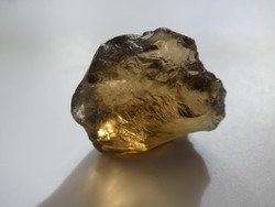 Cognac quartz: a naturally occurring, radiation-fixed colored quartz mineral. Jewelry base material.
