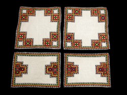 4 tablecloths embroidered with Bereg cross stitch pattern 20 x 14-20 cm