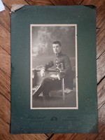 Antik az 1900-as évek elejéről származó katona fotó - Knöpfler Gyula és Tsa. Fényképészeti Műterem