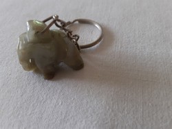 Jade elephant keychain
