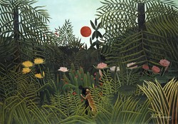 Henri Rousseau Őserdő napnyugtakor - vászon reprint vakrámán