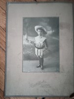 Antique Photo of a Boy from the Early 1900s - Knöpfler Gyula and Tsa. Photography Studio