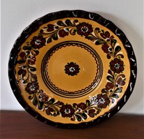 Beautiful folk crafts bowl from Hódmezővásárhely, 32 cm