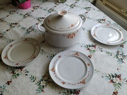 Porcelán leveses tál  3 kis tányér eladó! Alföldi porcelán tál + 3 db tányér  eladó!