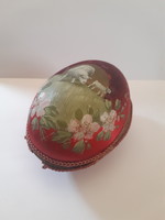 Easter! Antique lamb hand-painted silk pulp Easter egg circa 1900 12 cm