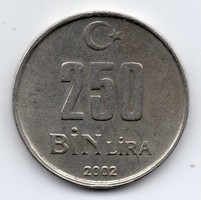 Törökország 250 BIN (ezer) török Lira, 2002