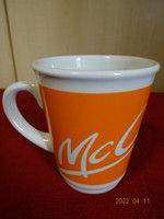 Német porcelán pohár McCafé felirattal, narancssárga. Vanneki! Jókai.