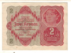 2 korona kronen 1922 Ausztria aUNC hajtatlan