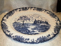 English porcelain (myott the brook), large blue oval steak or fish or cake platter