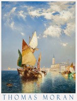 Thomas Moran Velence Canal Grande 1903 olasz kikötő csatorna vitorlás tenger látkép művészeti plakát