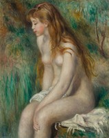 Renoir - Fiatal lány fürdőzése - vászon reprint vakrámán
