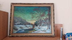 Beautiful landscape painting by László Kovács 74x57 cm