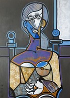Woman in gray - piotr sujka-70x50 cm