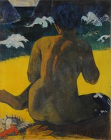 Paul Gauguin - Nő a tengerparton - vászon reprint vakrámán