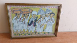 Painted oriental picture with 22x16 cm frame