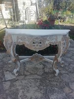 Gyönyörű barokk dúsan faragott konzolasztal , provence