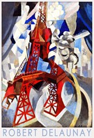 Robert Delaunay Vörös Eiffel torony Párizs 1912 francia avantgard festmény művészeti plakát városkép